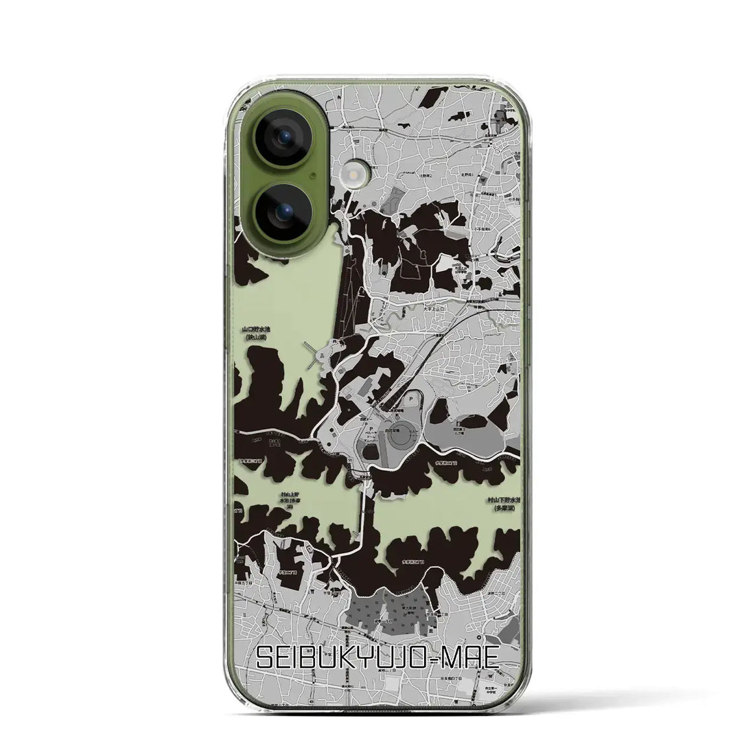 【西武球場前（埼玉県）】地図柄iPhoneケース（クリアタイプ）モノトーン・iPhone 17 Pro Max 用