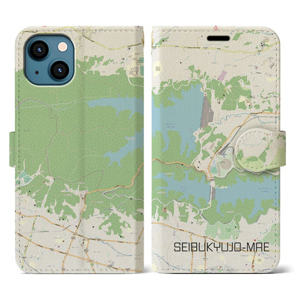 【西武球場前（埼玉県）】地図柄iPhoneケース（手帳タイプ）ナチュラル・iPhone 13 用