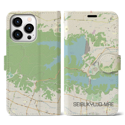 【西武球場前（埼玉県）】地図柄iPhoneケース（手帳タイプ）ナチュラル・iPhone 13 Pro 用