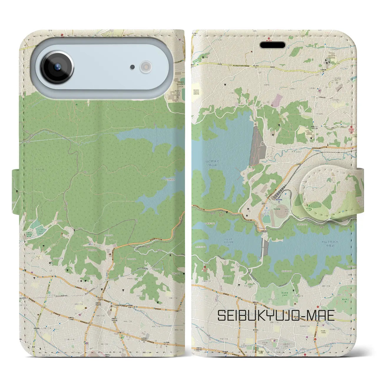 【西武球場前（埼玉県）】地図柄iPhoneケース（手帳タイプ）