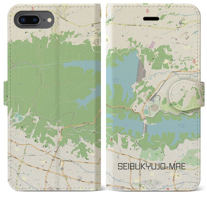 【西武球場前（埼玉県）】地図柄iPhoneケース（手帳タイプ）ナチュラル・iPhone 8Plus /7Plus / 6sPlus / 6Plus 用