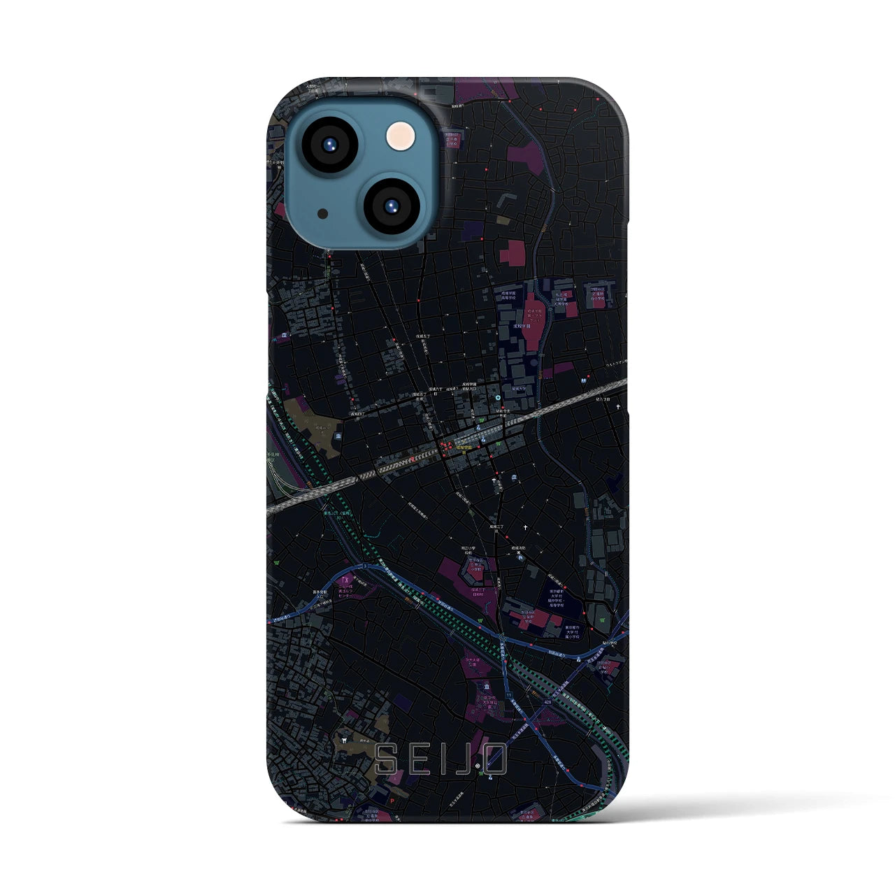 【成城（東京都）】地図柄iPhoneケース（バックカバータイプ）