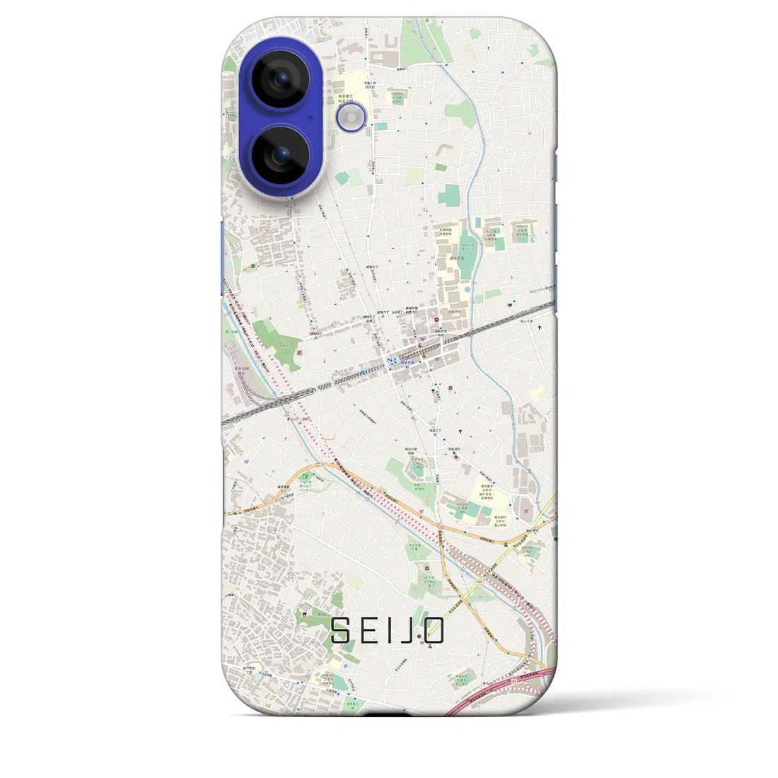 【成城（東京都）】地図柄iPhoneケース（バックカバータイプ）ナチュラル・iPhone 16 Pro Max 用