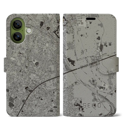 【成城（東京都）】地図柄iPhoneケース（手帳タイプ）