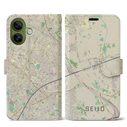 【成城（東京都）】地図柄iPhoneケース（手帳タイプ）