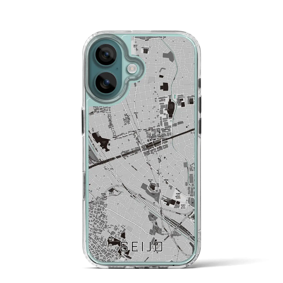 【成城（東京都）】地図柄iPhoneケース（MagSafeタイプ）モノトーン・iPhone 16 Pro 用