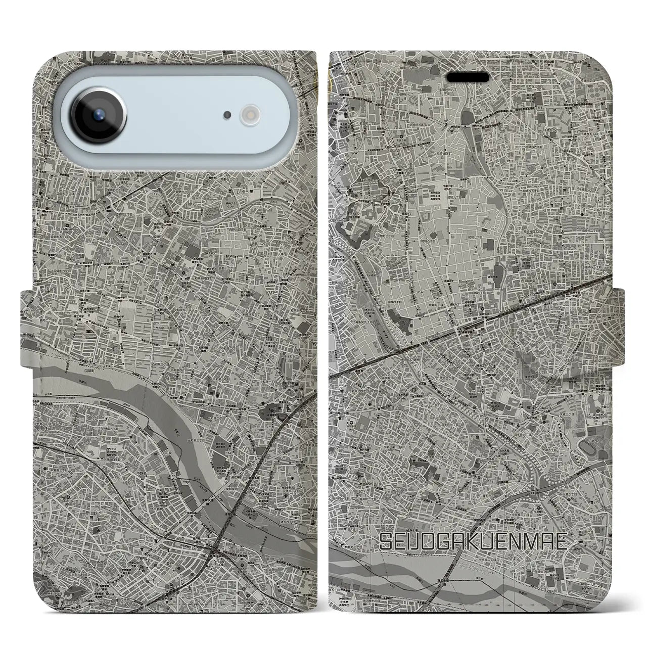 【成城学園前（東京都）】地図柄iPhoneケース（手帳タイプ）