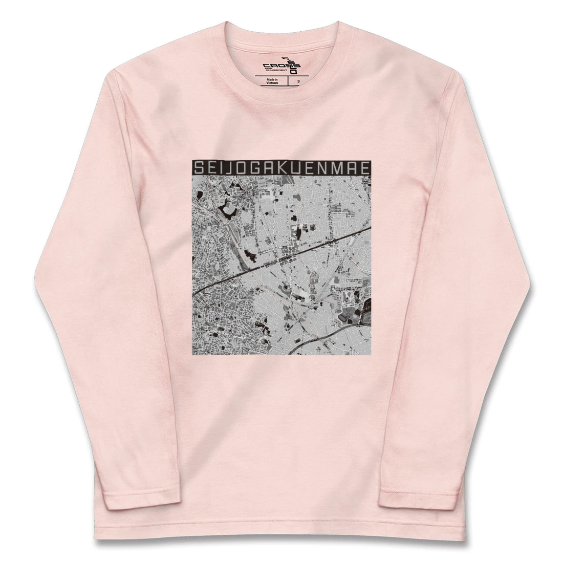 【成城学園前(東京都)】地図柄ロングスリーブTシャツ