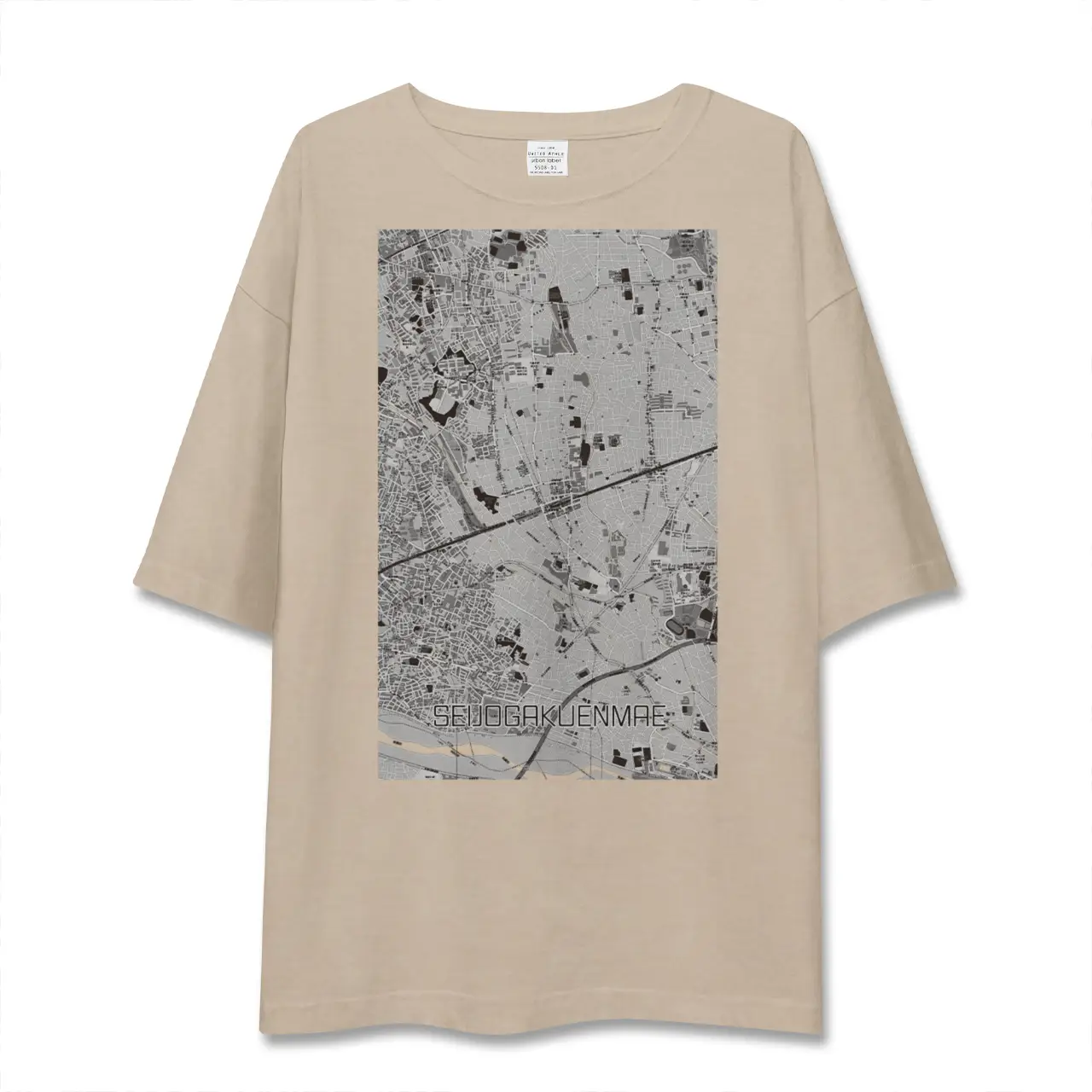 【成城学園前（東京都）】地図柄ビッグシルエットTシャツ
