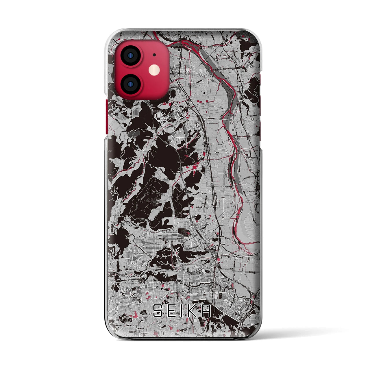 【精華（京都府）】地図柄iPhoneケース（クリアタイプ）