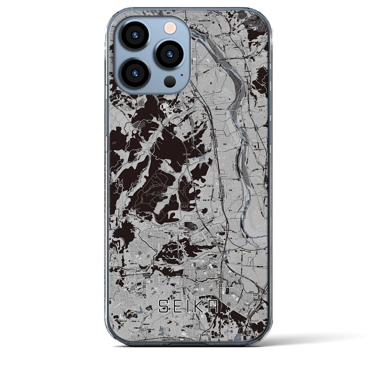 【精華（京都府）】地図柄iPhoneケース（クリアタイプ）