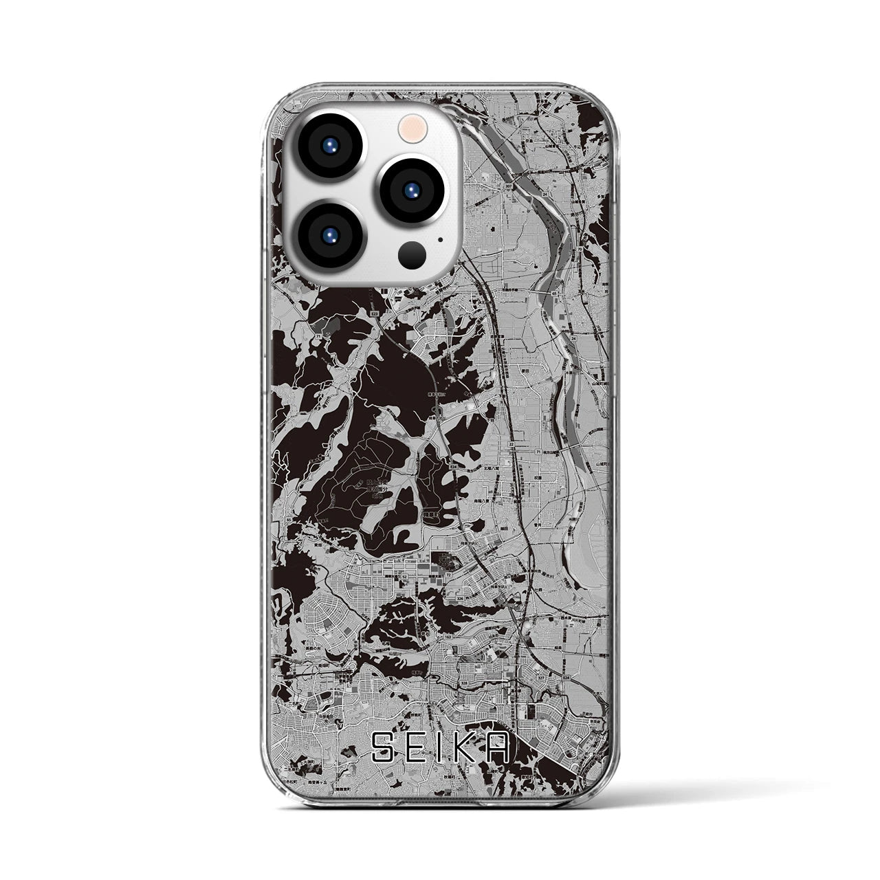 【精華（京都府）】地図柄iPhoneケース（クリアタイプ）