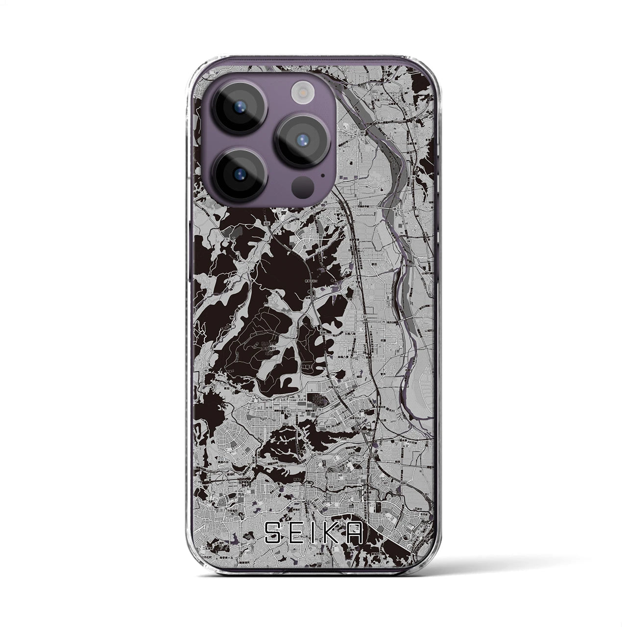 【精華（京都府）】地図柄iPhoneケース（クリアタイプ）