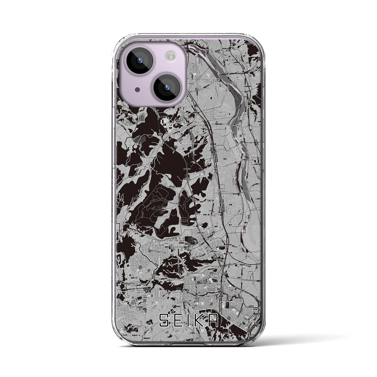 【精華（京都府）】地図柄iPhoneケース（クリアタイプ）