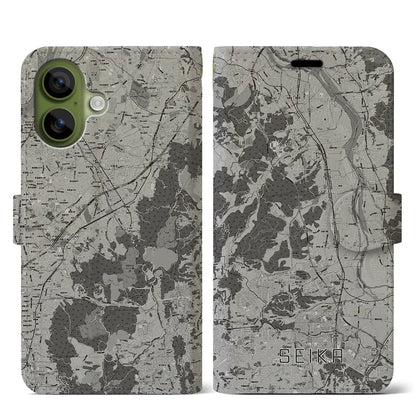 【精華（京都府）】地図柄iPhoneケース（手帳タイプ）