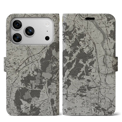 【精華（京都府）】地図柄iPhoneケース（手帳タイプ）