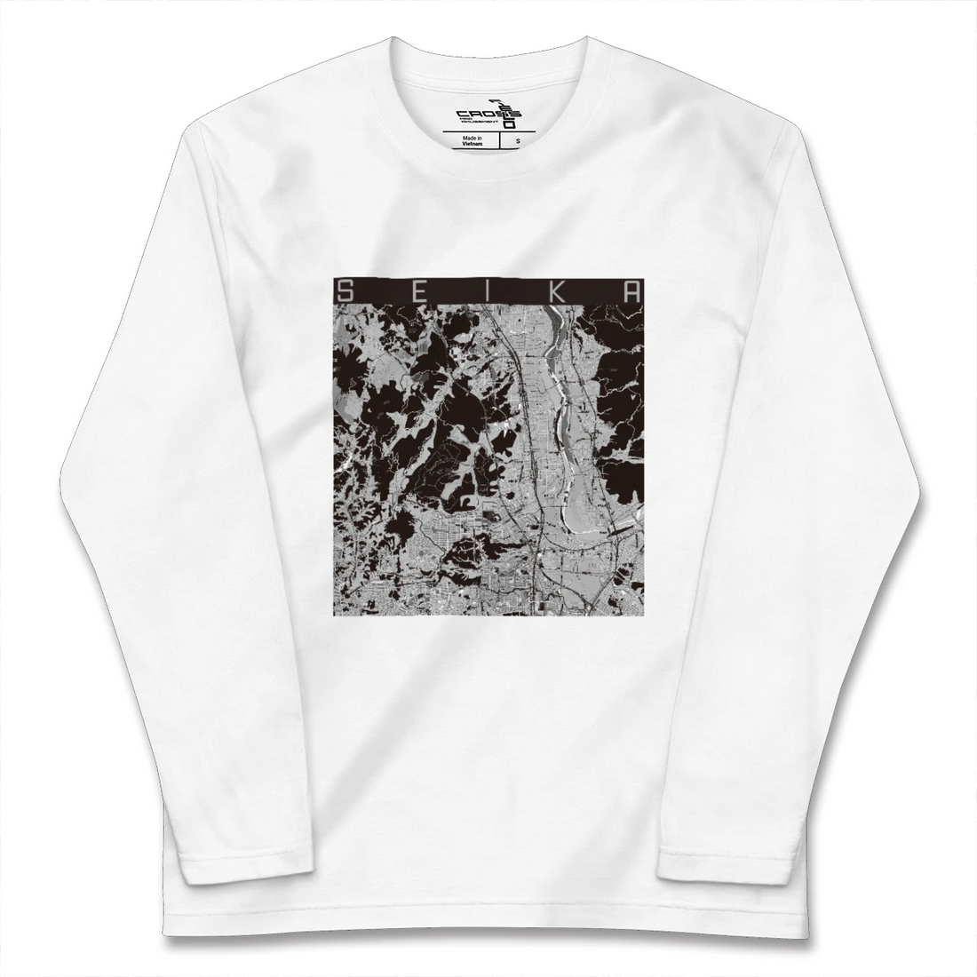 【精華(京都府)】地図柄ロングスリーブTシャツ