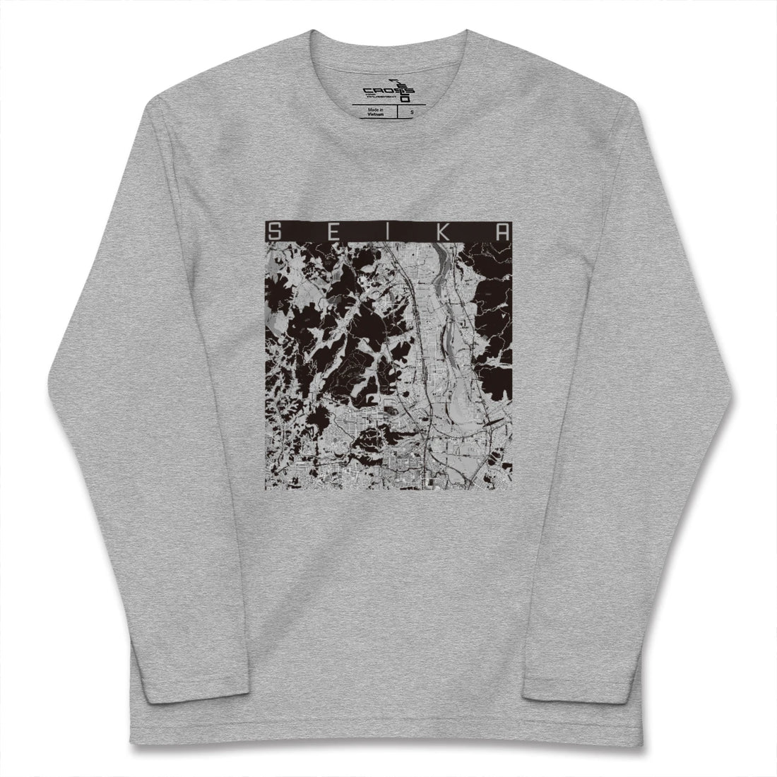 【精華（京都府）】地図柄ロングスリーブTシャツ