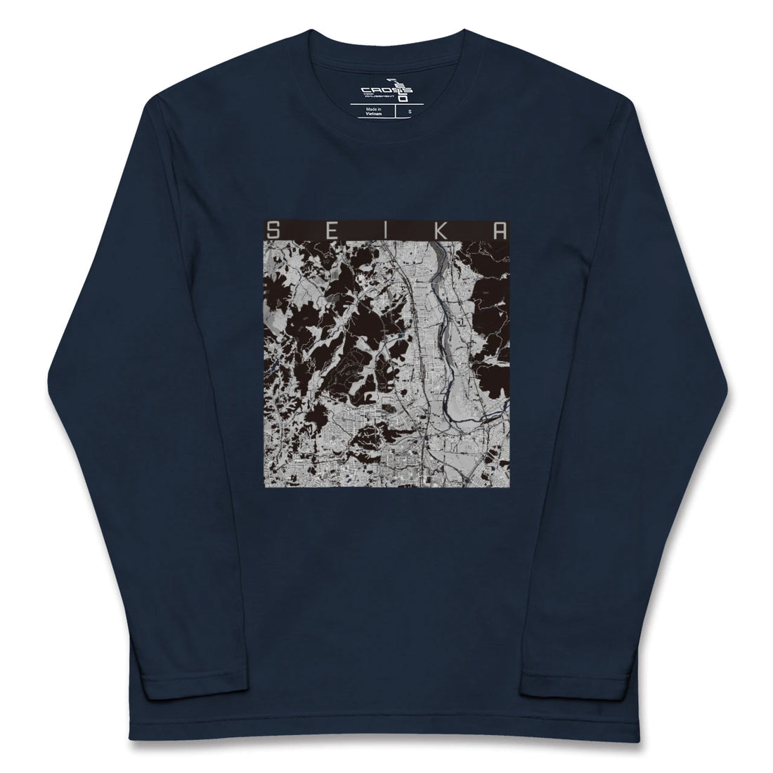 【精華（京都府）】地図柄ロングスリーブTシャツ