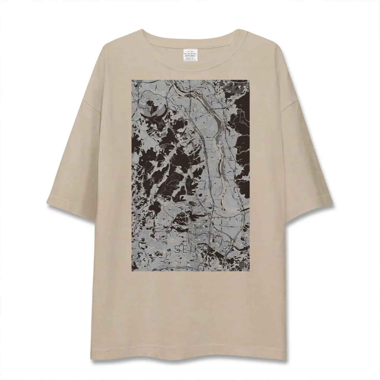 【精華（京都府）】地図柄ビッグシルエットTシャツ