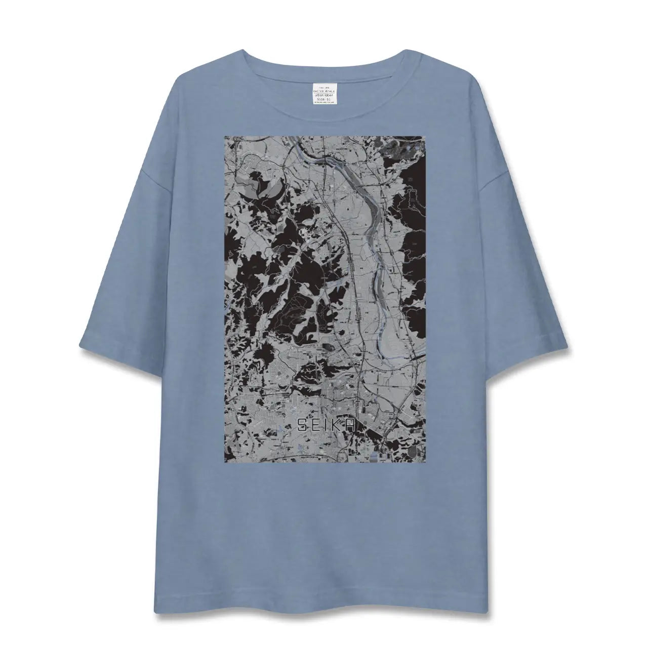 【精華（京都府）】地図柄ビッグシルエットTシャツ