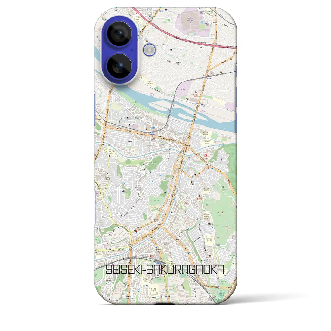 【聖蹟桜ヶ丘(東京都)】地図柄iPhoneケース(バックカバータイプ)ナチュラル・iPhone 16 Pro Max 用