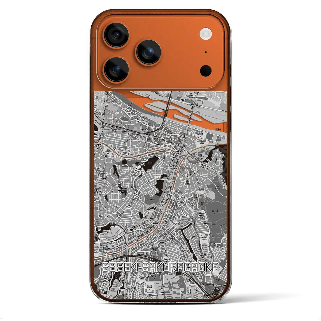 【聖蹟桜ヶ丘（東京都）】地図柄iPhoneケース（クリアタイプ）