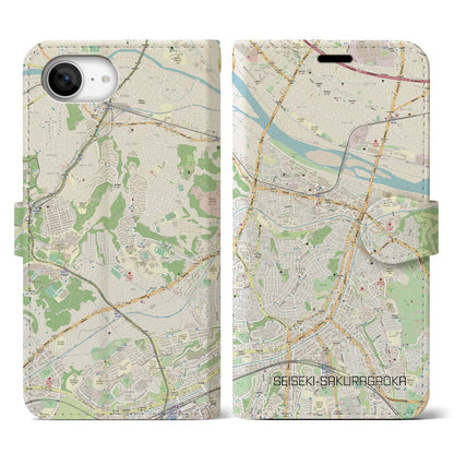 【聖蹟桜ヶ丘（東京都）】地図柄iPhoneケース（手帳タイプ）