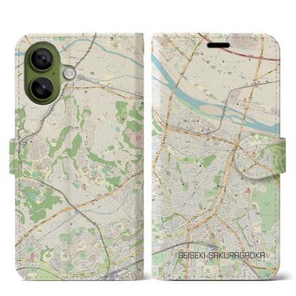 【聖蹟桜ヶ丘（東京都）】地図柄iPhoneケース（手帳タイプ）