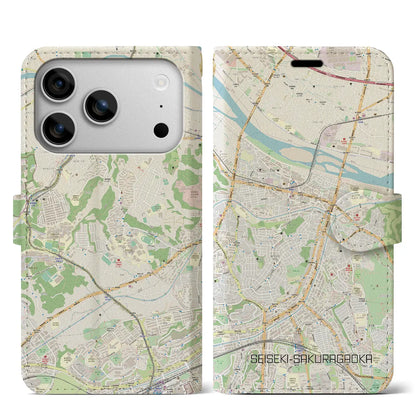 【聖蹟桜ヶ丘（東京都）】地図柄iPhoneケース（手帳タイプ）