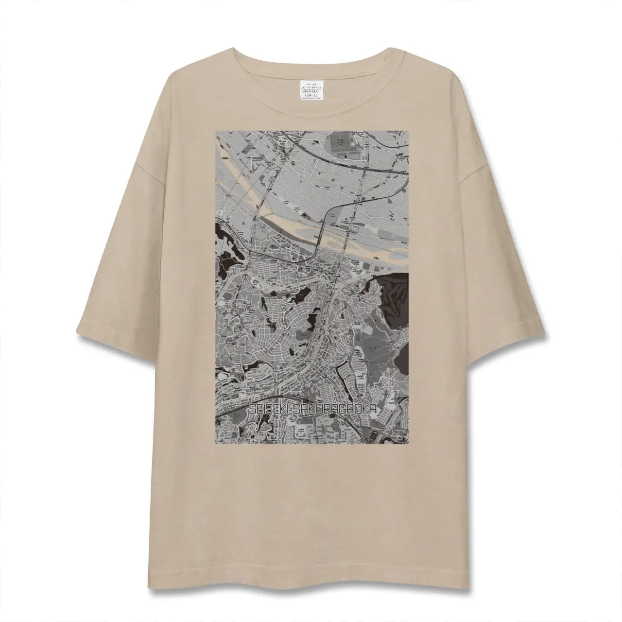 【聖蹟桜ヶ丘（東京都）】地図柄ビッグシルエットTシャツ