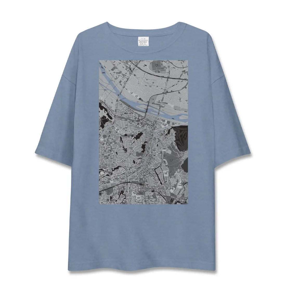【聖蹟桜ヶ丘(東京都)】地図柄ビッグシルエットTシャツ