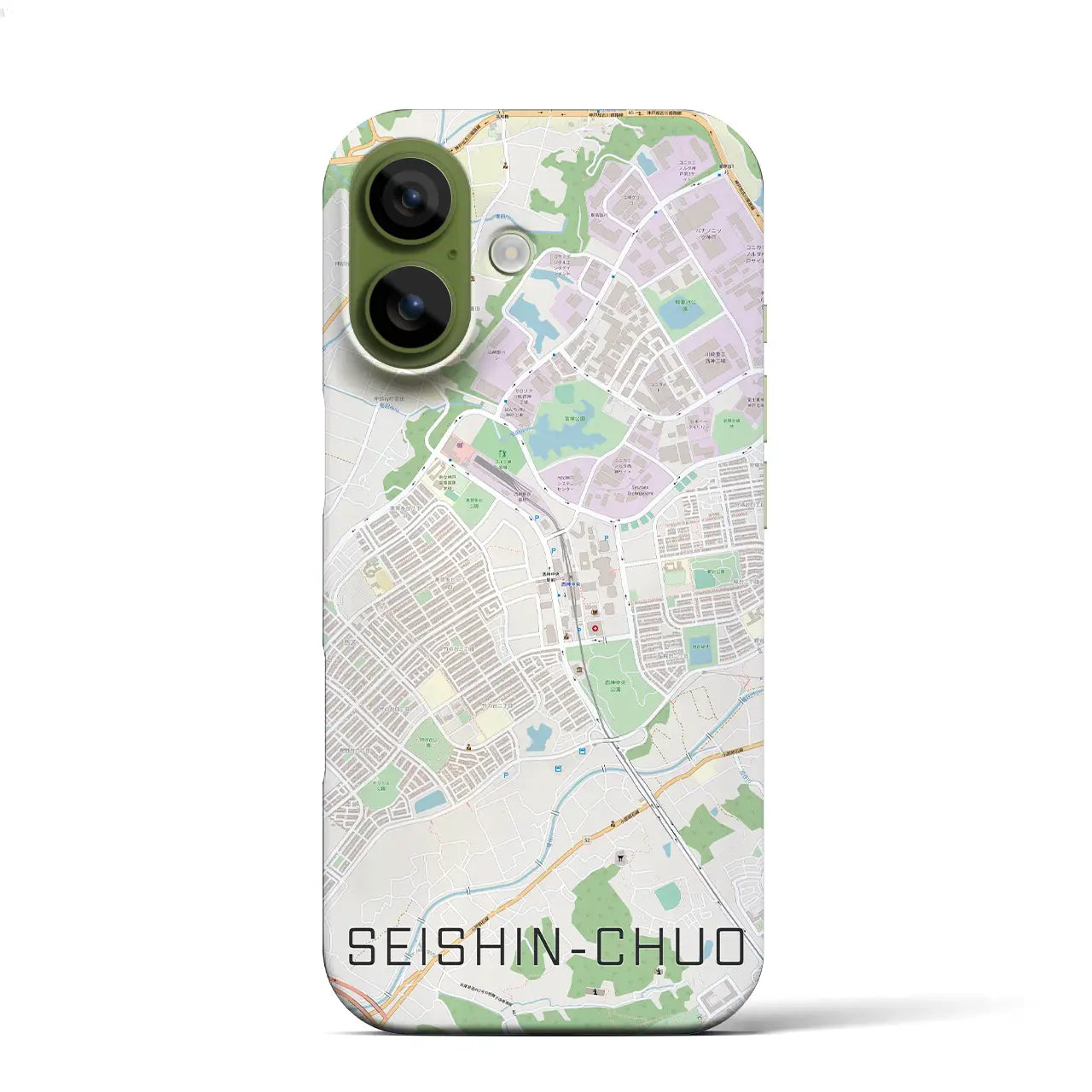 【西神中央（兵庫県）】地図柄iPhoneケース（バックカバータイプ）