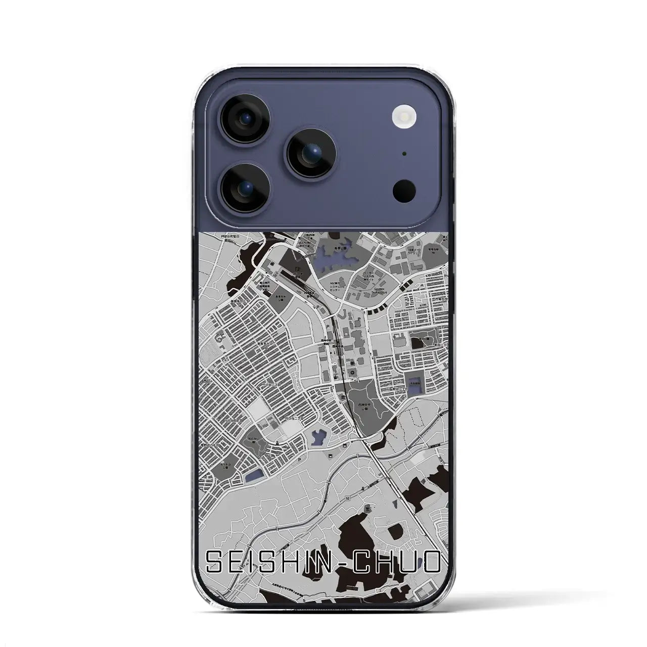 【西神中央（兵庫県）】地図柄iPhoneケース（クリアタイプ）