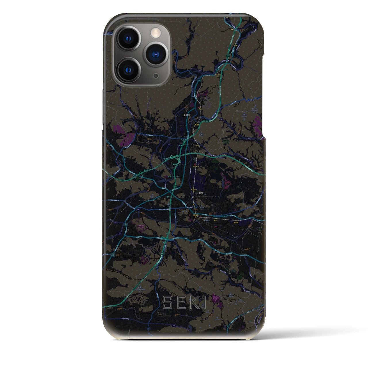 【関（岐阜県）】地図柄iPhoneケース（バックカバータイプ）