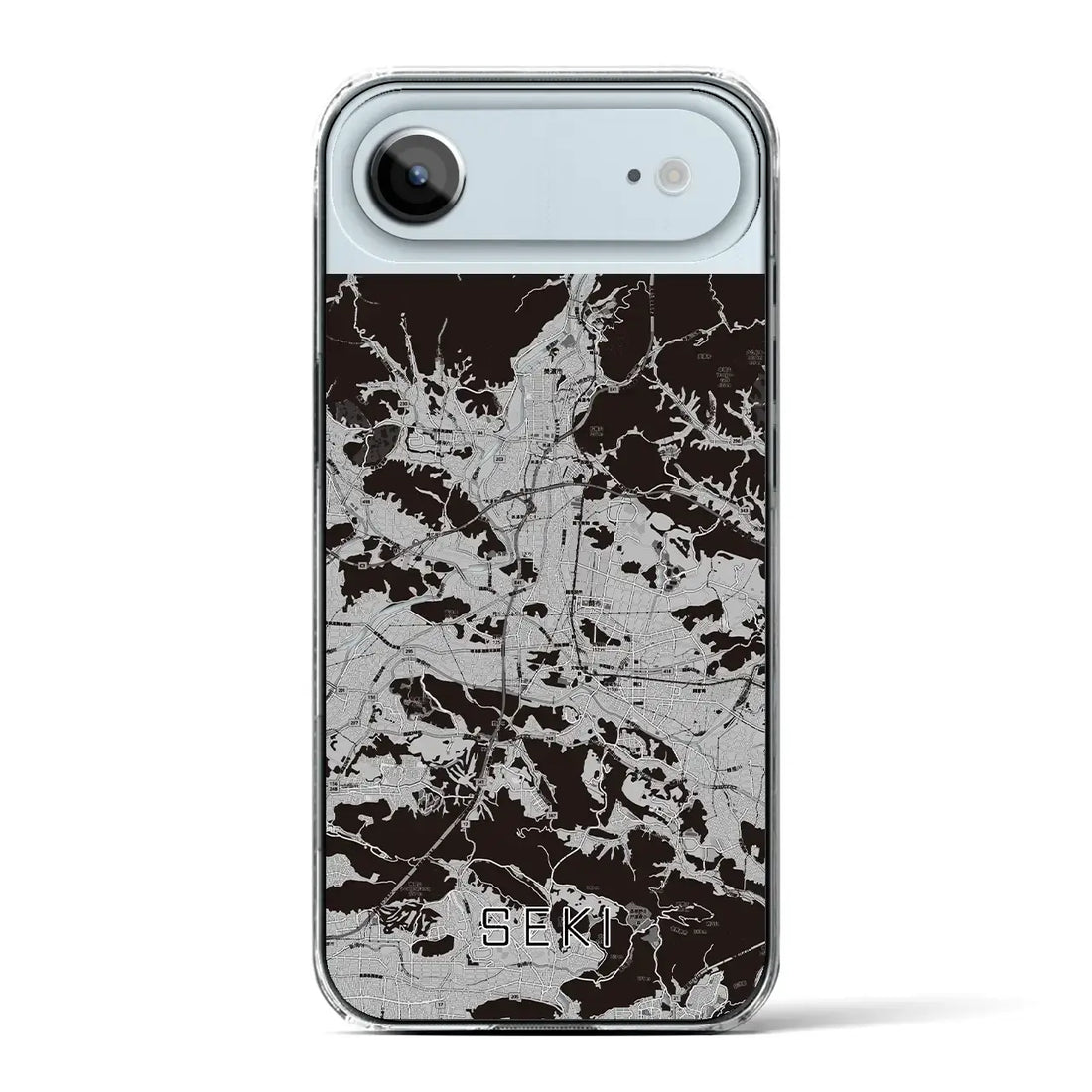 【関(岐阜県)】地図柄iPhoneケース(クリアタイプ)モノトーン・iPhone 17 Pro Max 用