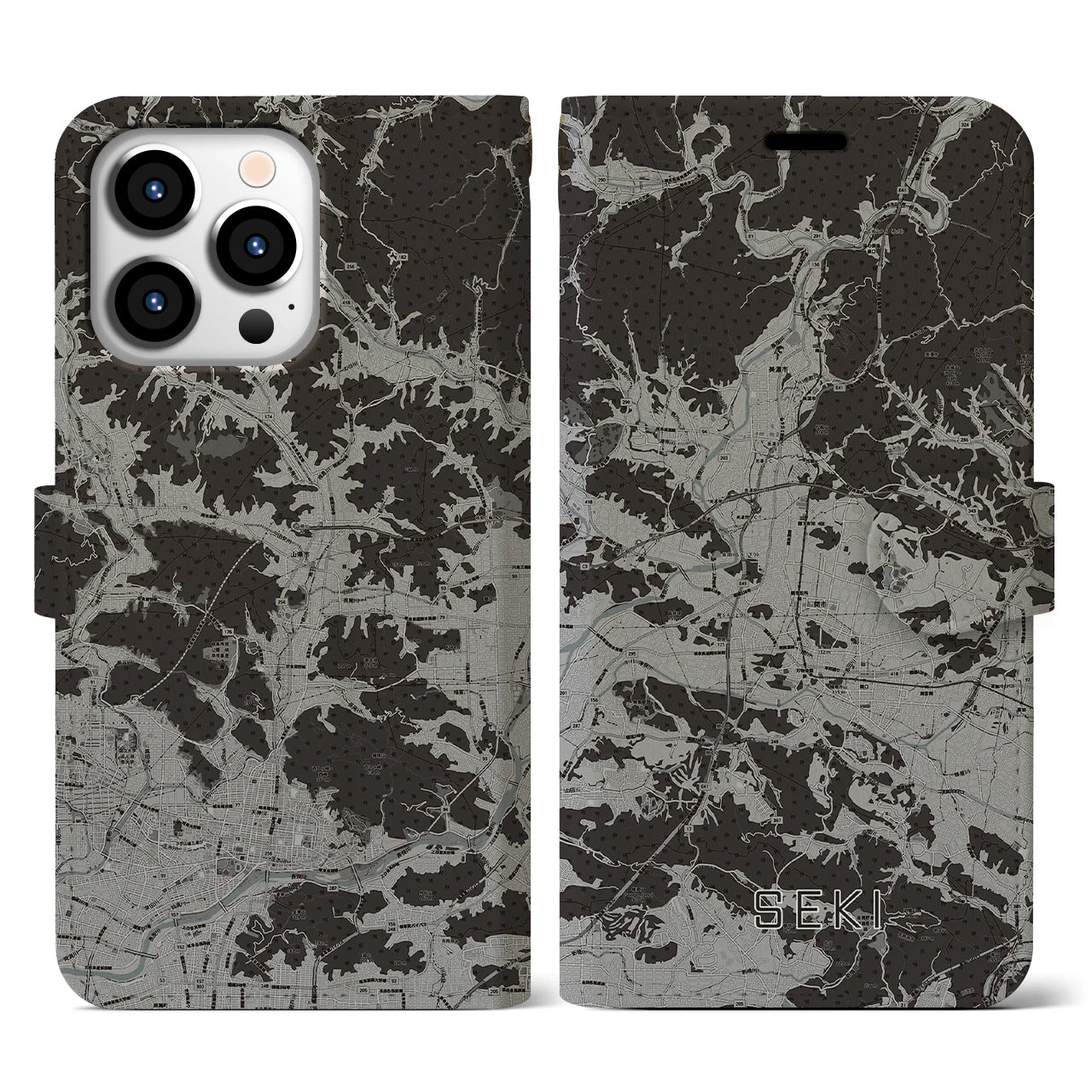 【関（岐阜県）】地図柄iPhoneケース（手帳タイプ）