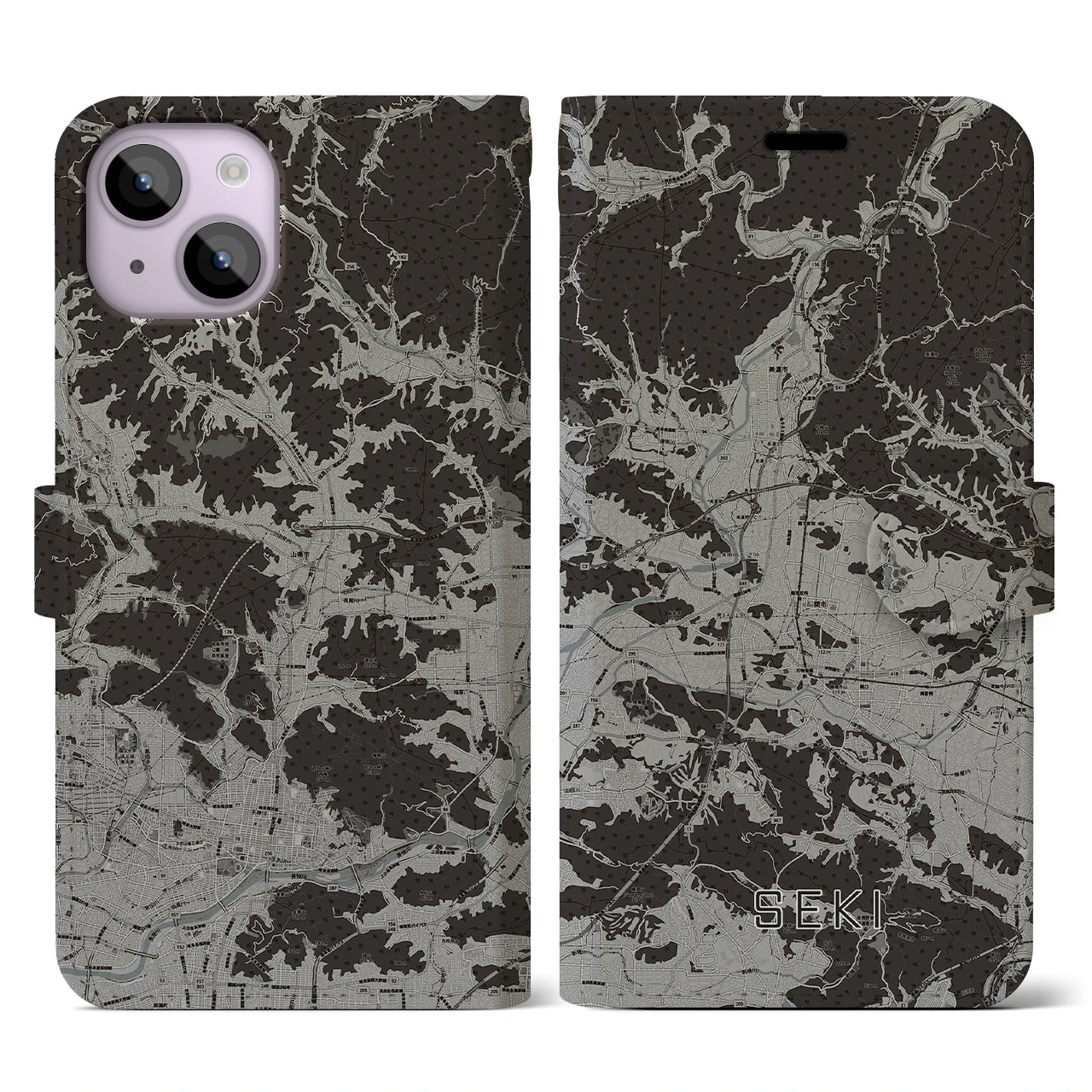 【関（岐阜県）】地図柄iPhoneケース（手帳タイプ）