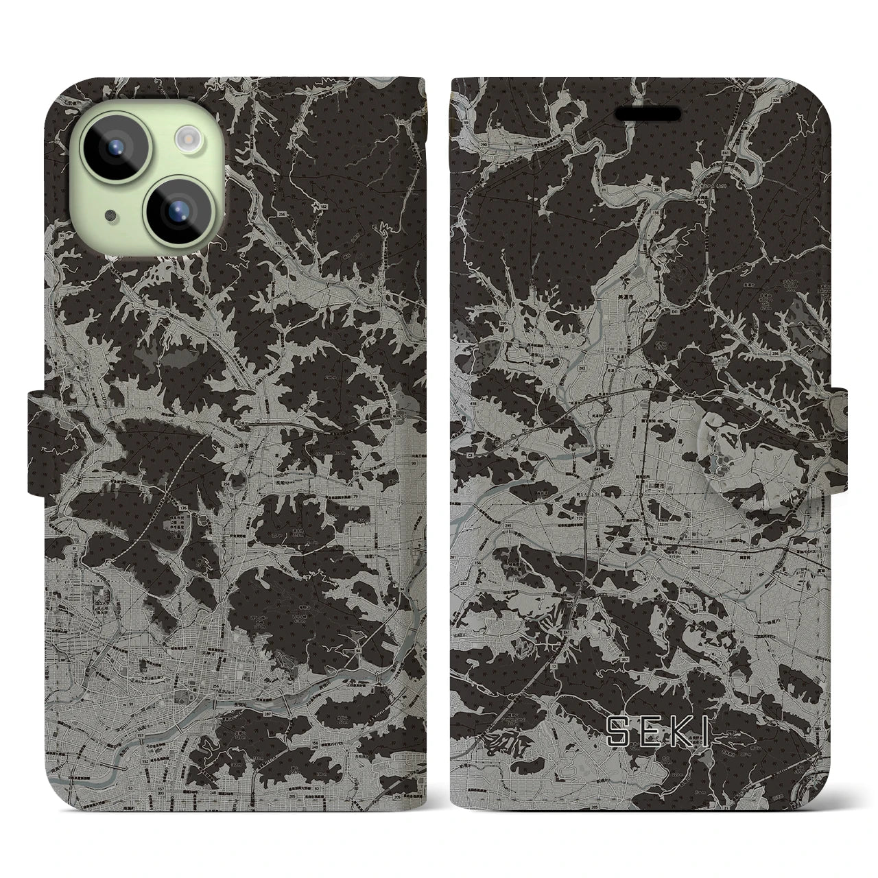 【関（岐阜県）】地図柄iPhoneケース（手帳タイプ）