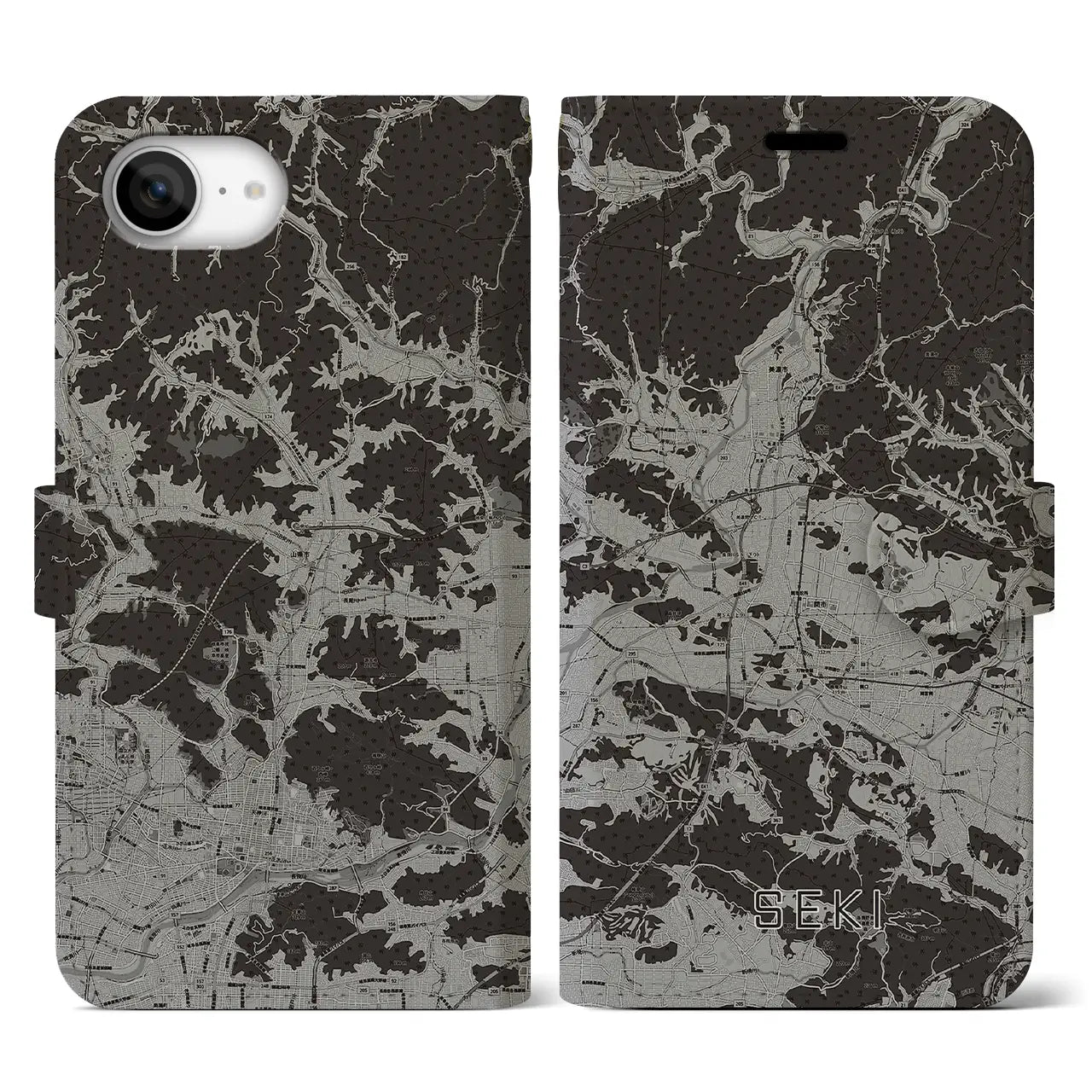 【関（岐阜県）】地図柄iPhoneケース（手帳タイプ）