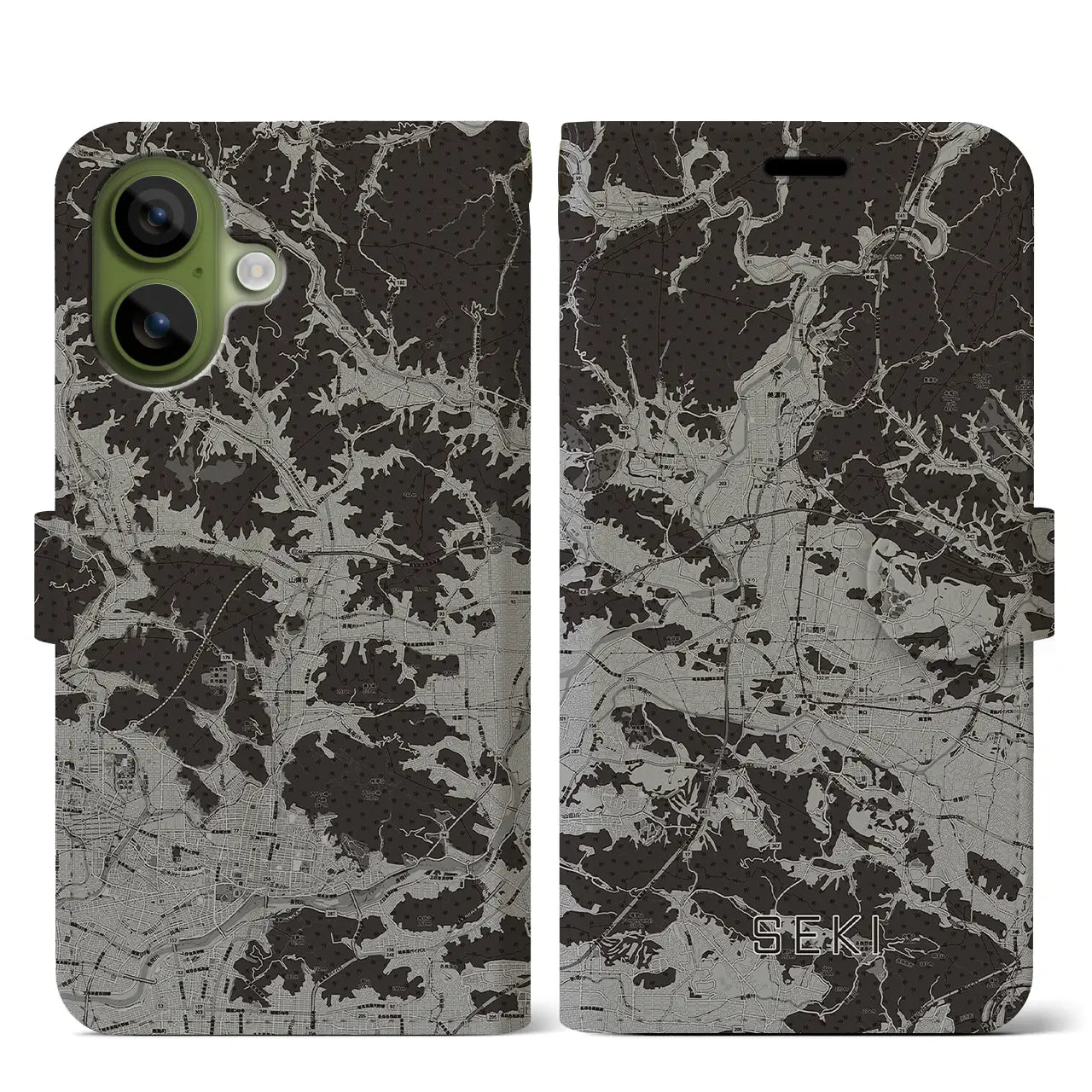 【関（岐阜県）】地図柄iPhoneケース（手帳タイプ）