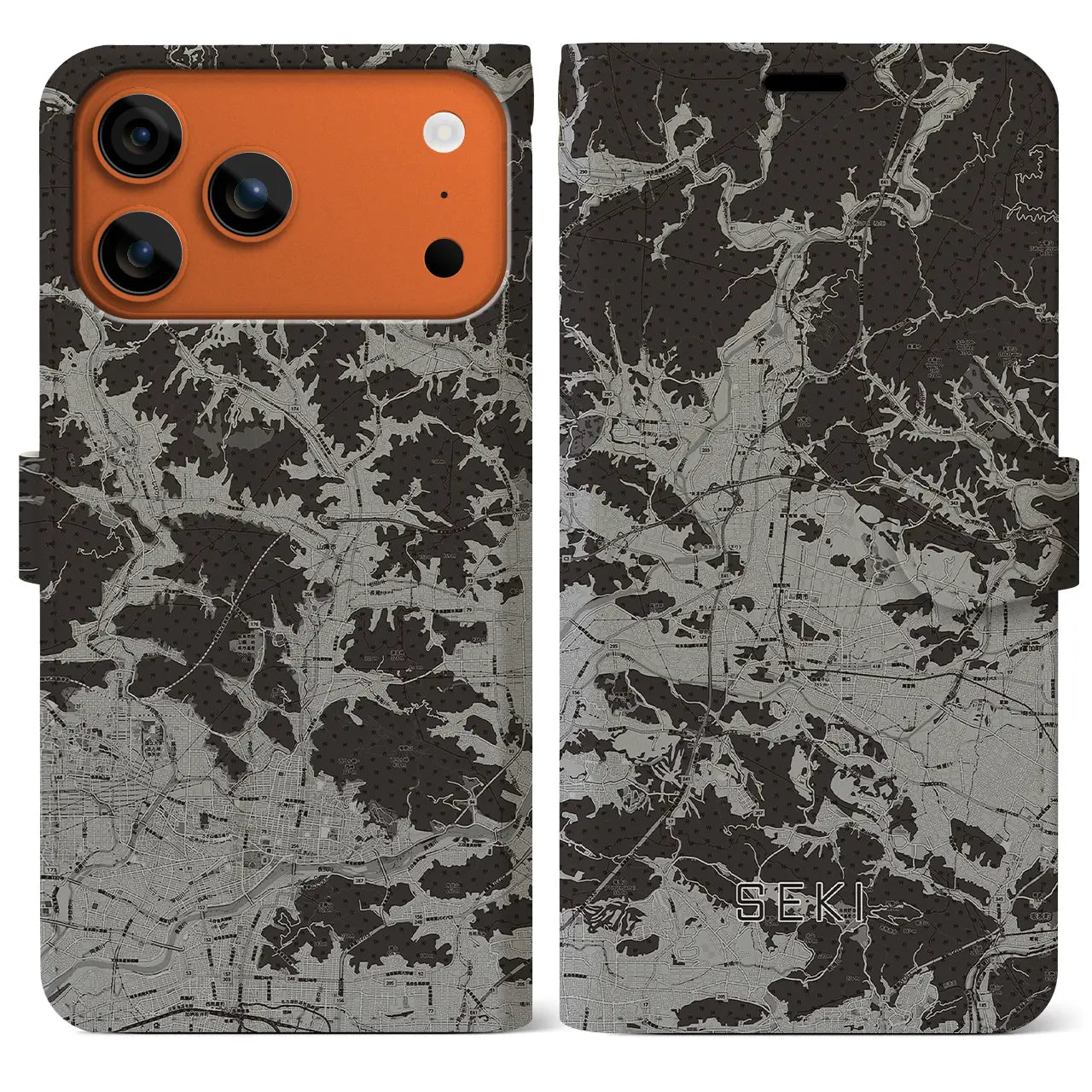 【関（岐阜県）】地図柄iPhoneケース（手帳タイプ）