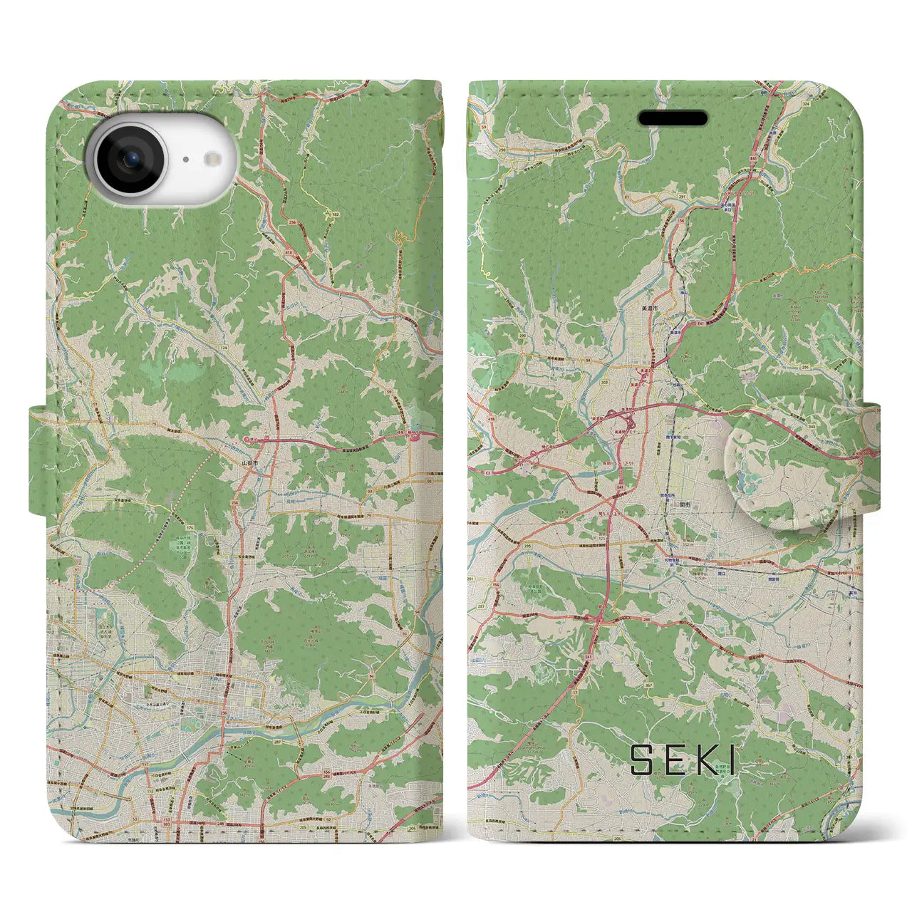 【関（岐阜県）】地図柄iPhoneケース（手帳タイプ）