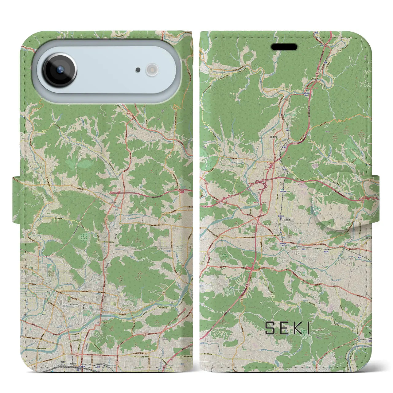 【関（岐阜県）】地図柄iPhoneケース（手帳タイプ）