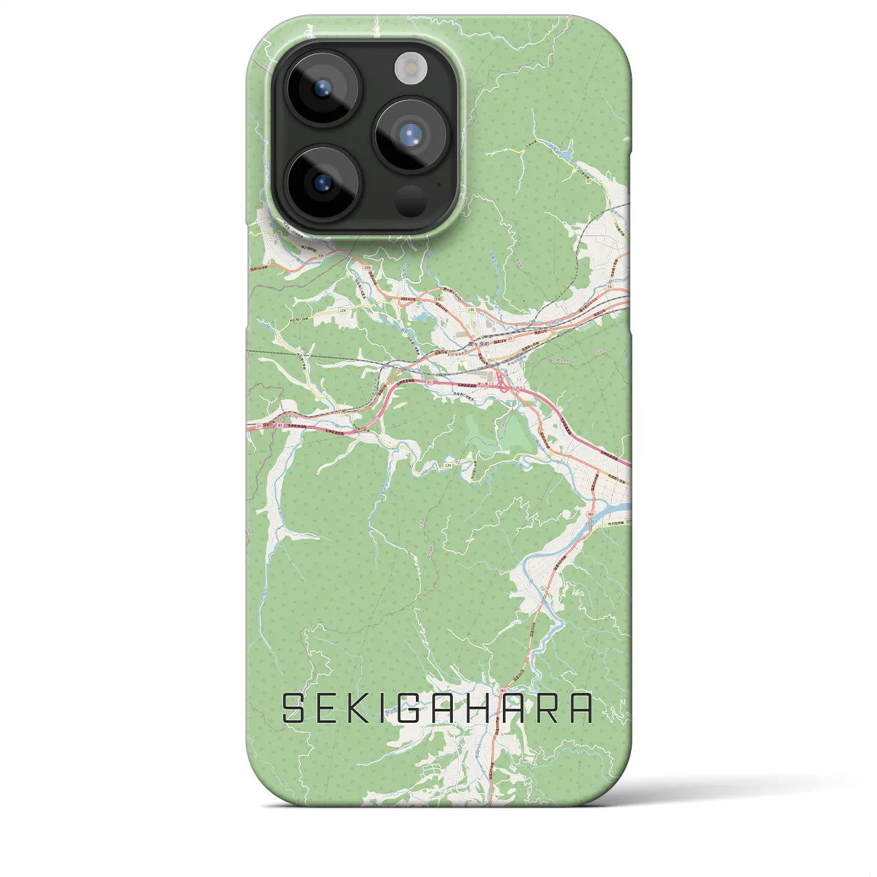 【関ケ原（岐阜県）】地図柄iPhoneケース（バックカバータイプ）