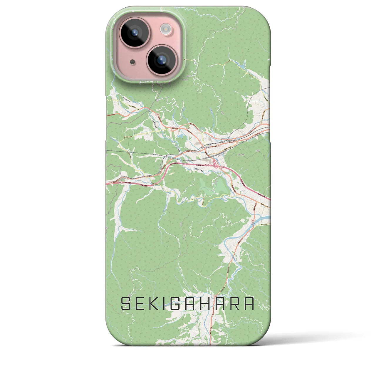 【関ケ原（岐阜県）】地図柄iPhoneケース（バックカバータイプ）