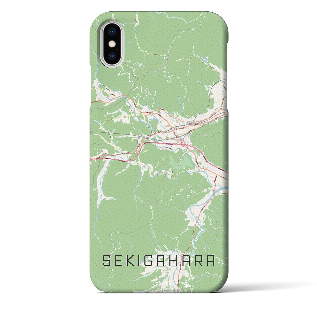 【関ケ原（岐阜県）】地図柄iPhoneケース（バックカバータイプ）