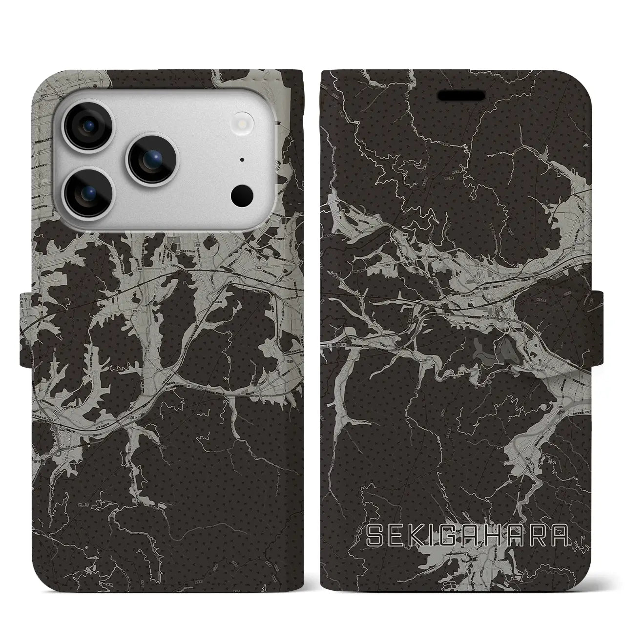 【関ケ原（岐阜県）】地図柄iPhoneケース（手帳タイプ）