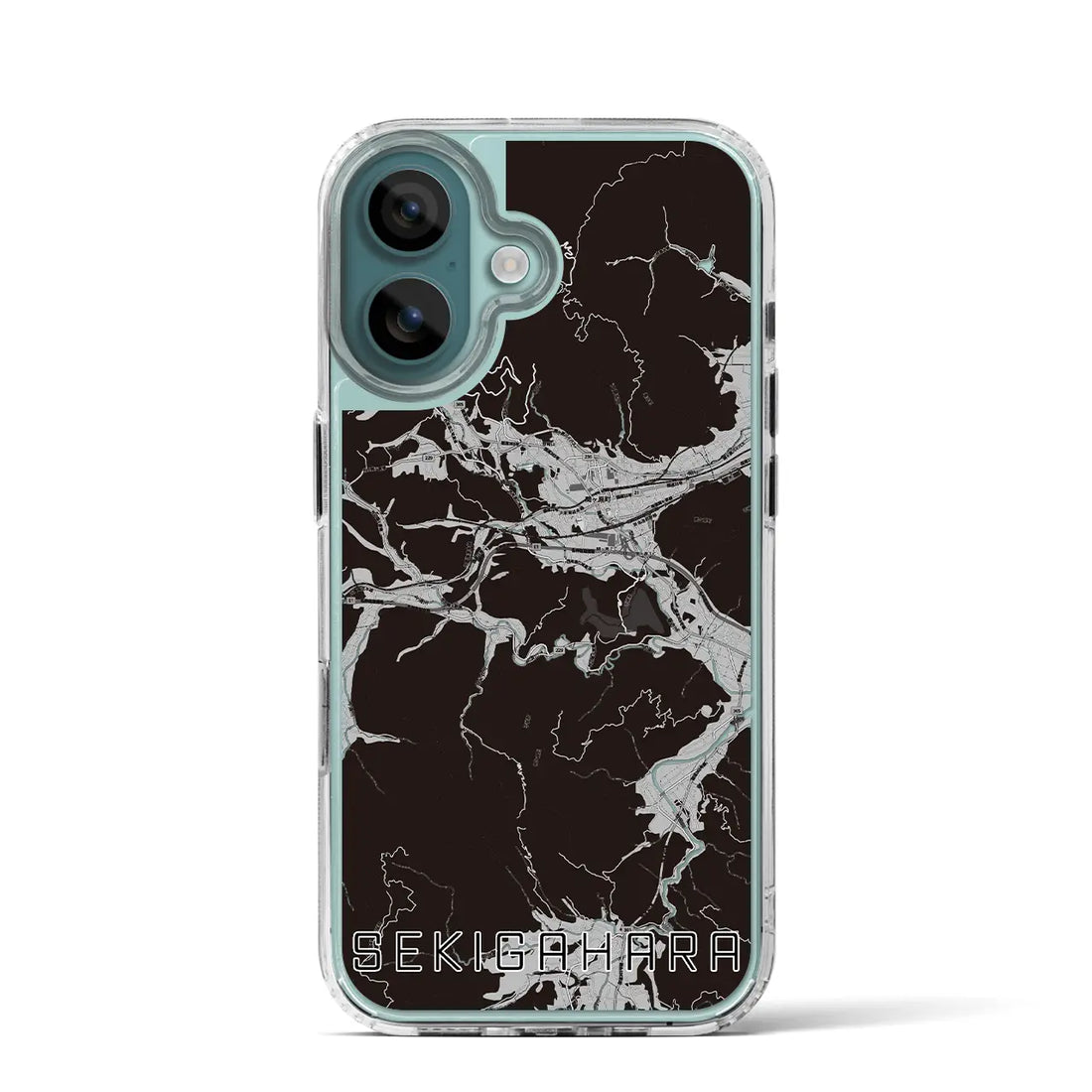 【関ケ原(岐阜県)】地図柄iPhoneケース(MagSafeタイプ)モノトーン・iPhone 16 Pro 用