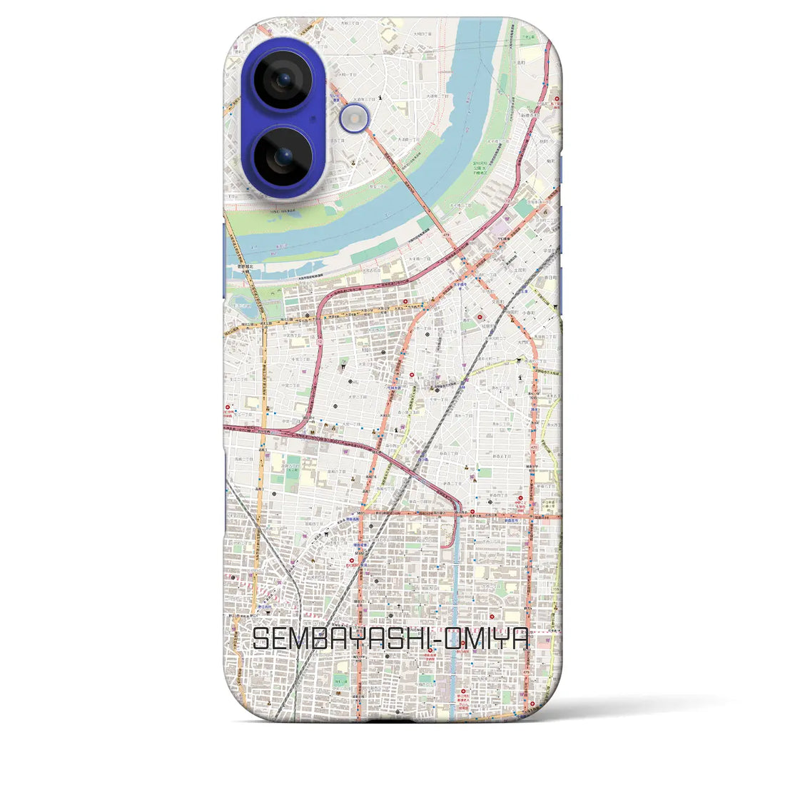 【千林大宮(大阪府)】地図柄iPhoneケース(バックカバータイプ)ナチュラル・iPhone 16 Pro Max 用